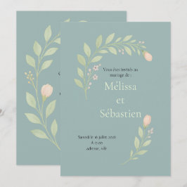Invitation de mariage floral, fleurs sauvages inbjudningar