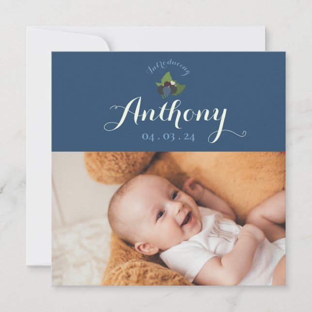 Invitation faire-part de naissance cassis inbjudningar (Framsida)