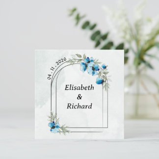 Invitation "Fleurs bleues" Inbjudningar