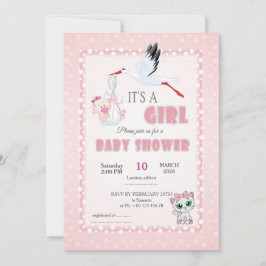 invitation for baby shower, it is a girl inbjudningar