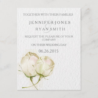 invitation. för vattenfärgvit rosbröllop inbjudningar
