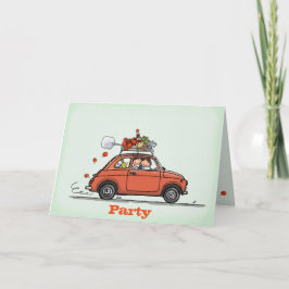 Invitation Greeting Card Vintage Fiat 500 Inbjudan