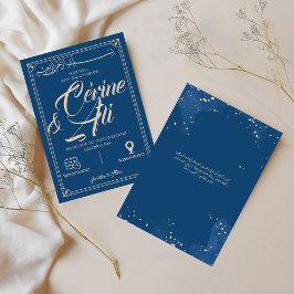  Invitation mariage bleue arabe pour jour parfait Inbjudningar
