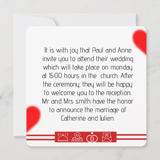 invitation mariage  inbjudningar (Framsida)