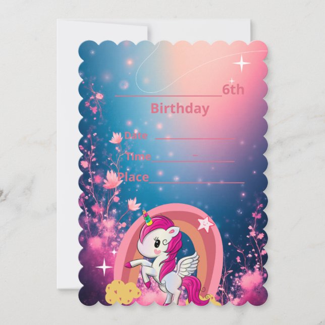 Invitation princess party  inbjudningar (Framsida)