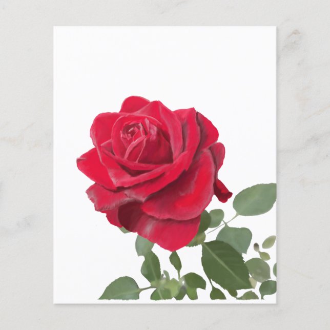 Invitation  Rose rouge - symbole d’amour (Framsida)