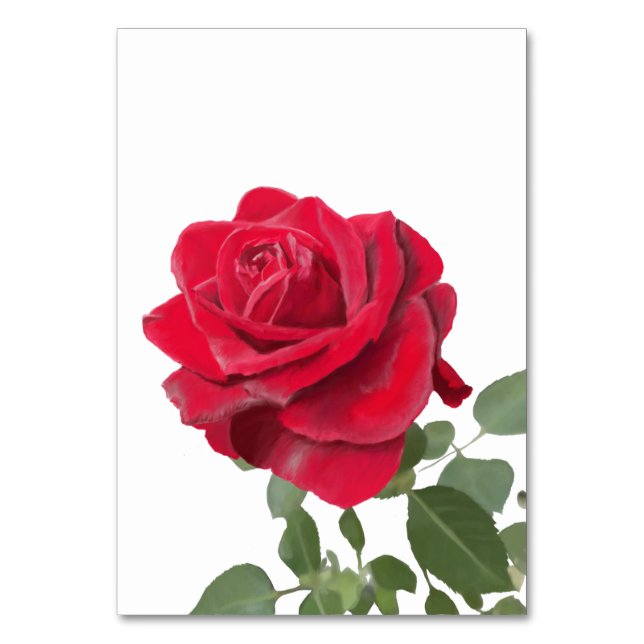 Invitation  Rose rouge - symbole d’amour Bordsnummer (Framsidan)