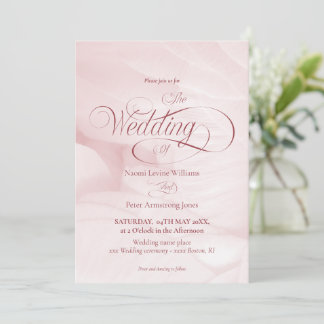 Invitation simple de mariage pivoine rose inbjudningar