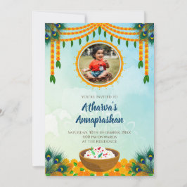 Invitation till avvänjningsceremoni Annaprashan-in Inbjudningar