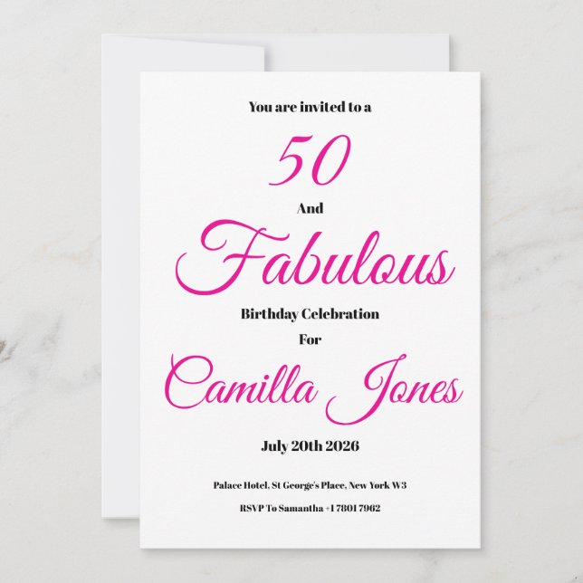 Invitation to a 50th Birthday Party Inbjudningar (Framsida)
