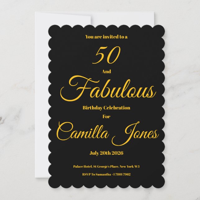 Invitation to a 50th Birthday Party Inbjudningar (Framsida)