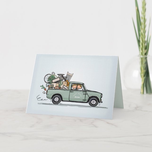 Invitation Vintage Mini Pickup Inbjudan (Framsida)