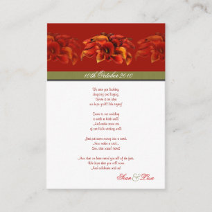 INVITATIONER FÖR PIXDezines BURNT ORANGE CALLA LIL Tilläggskort