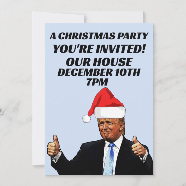 INVITATIONER FÖR TRUMP CHRISTMAS PARTY ANPASSNINGS INBJUDNINGAR (Framsida)