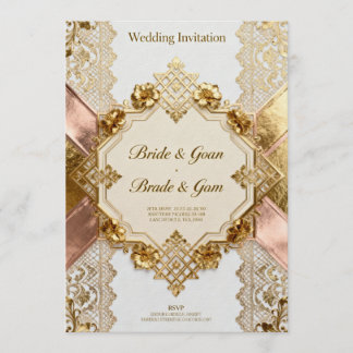 InvitationGolden Elegance – Luxury Wedding Invitat Inbjudningar