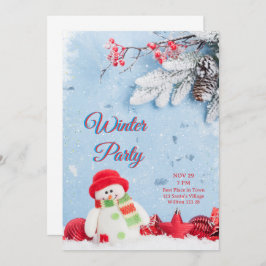 InvitationMinimalist Winterful Party Invitation Inbjudningar