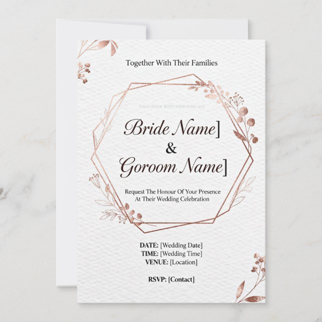 InvitationModern Geometric Wedding Invitation | Mi Inbjudningar (Framsida)