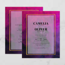 INVITE FÖR INVITE FÖR Magenta Plum Lila BLÄCK Wedd