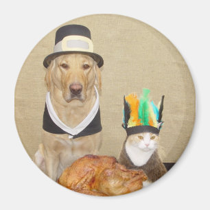 Invitera en vän för thanksgiving magnet
