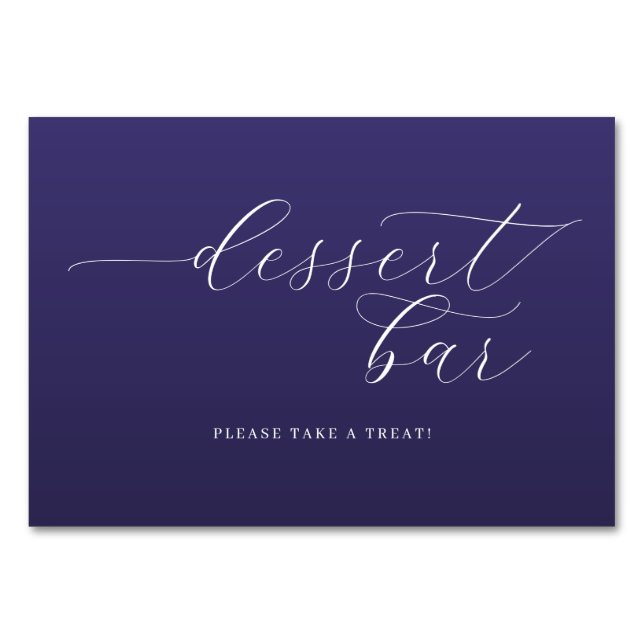 Inviting Purple Cursive Dessert Bar Sign Bordsnummer (Framsidan)