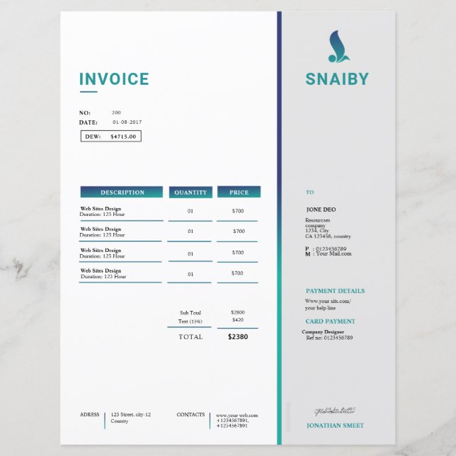 Invoice (Framsida)