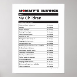 Invoice mors dag Kärlek - Gift för Mamma Poster