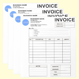 Invoice Order Form & Custom Small Business Logo Anteckningsblock