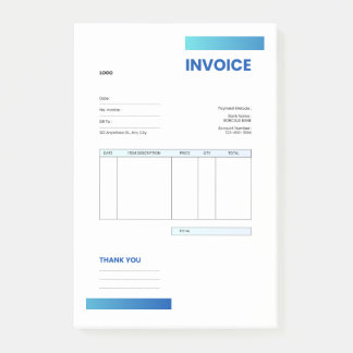 invoice post-it block