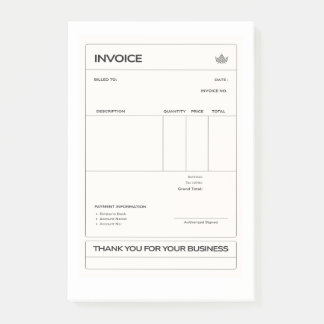 invoice post-it block