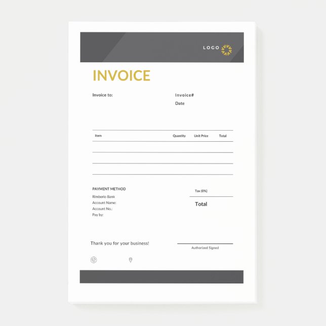 invoice post-it block (Framsida)