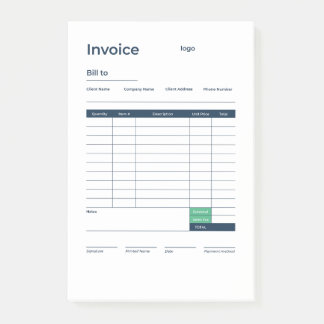 invoice post-it block