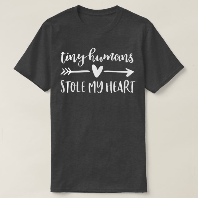 iny Humans Stole My Heart Funny Valentine Preschoo T Shirt (Design framsida)