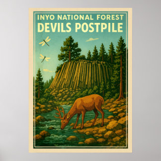 Inyo National Forest - Djävulen Postpile V01 Poster