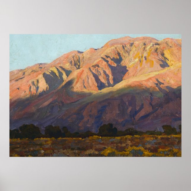 Inyo Range vid Sunset, Lone Gräs av Maynard Dixon Poster (Framsidan)