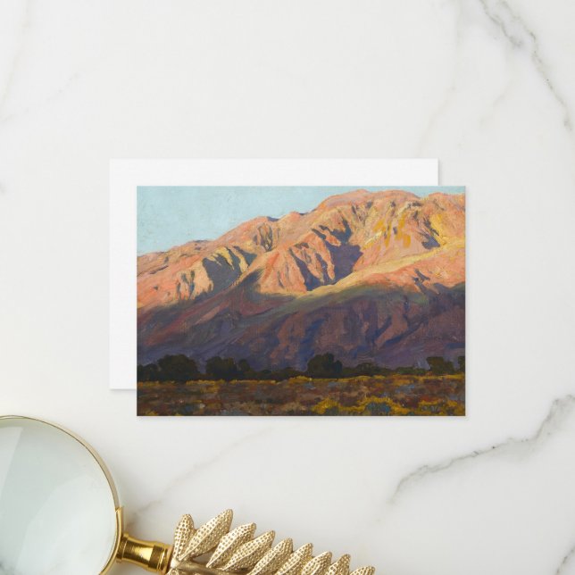 Inyo Range vid Sunset, Lone Gräs av Maynard Dixon Tack Kort (Fram/Back In Situ)