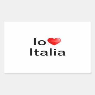 Io amo Italia Rektangulärt Klistermärke
