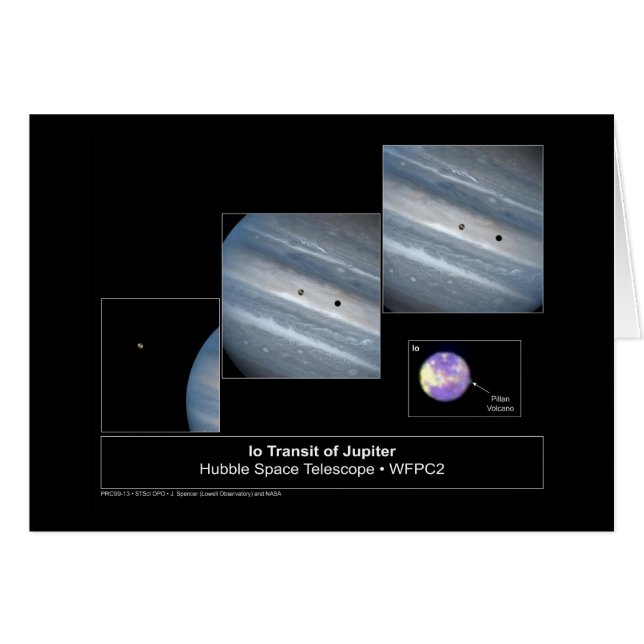 Io Jupiter Transit Hubble Telescope Photo Hälsningskort (Framsidan Horizontal)