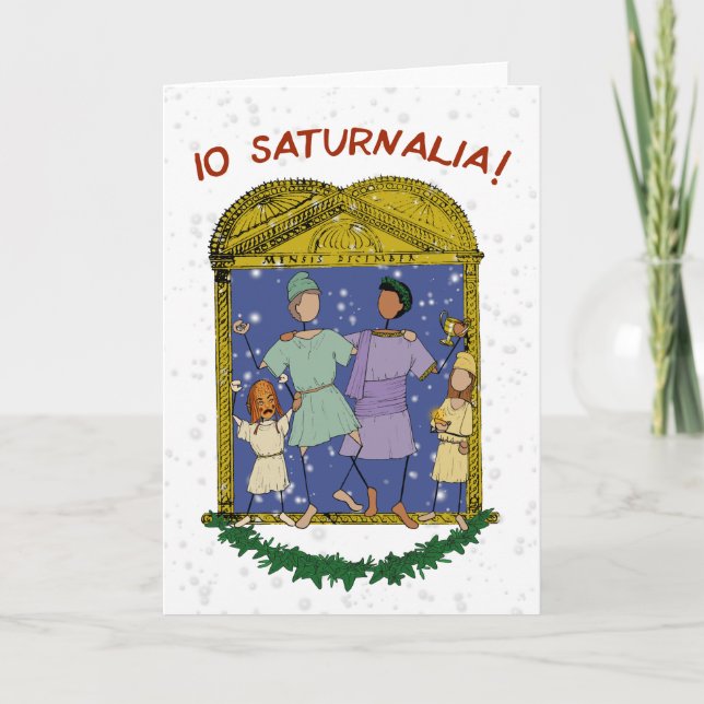 Io Saturnalia! Festive Hälsning-kort Meddelande (Framsida)