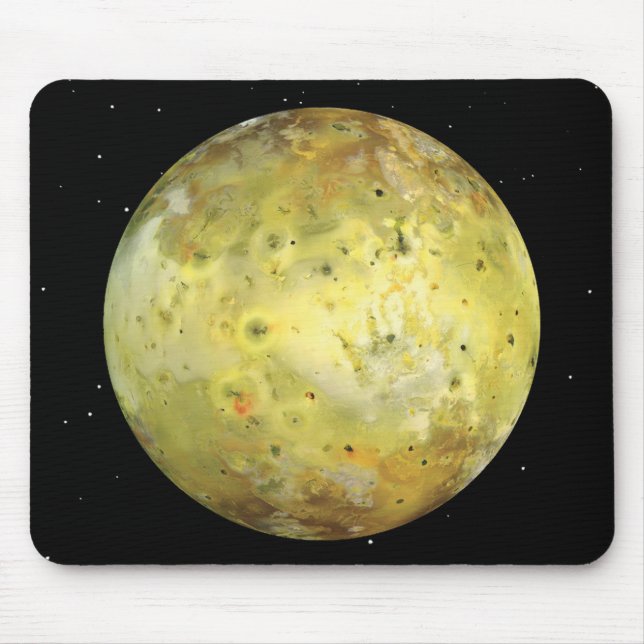 Io Volcanic Måne of Jupiter Musmatta (Framsidan)