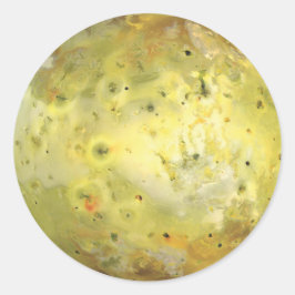 Io Volcanic Måne of Jupiter Runt Klistermärke