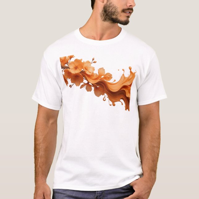 Iögonfallande ABSTRAKT BLOMMA Visuell design T Shirt (Framsida)