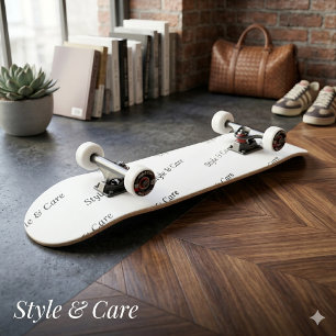 Iögonfallande anpassad varumärkesnamn textmönster mini skateboard bräda 18,5 cm