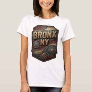 Iögonfallande gul BRONX NY slogan t-shirt