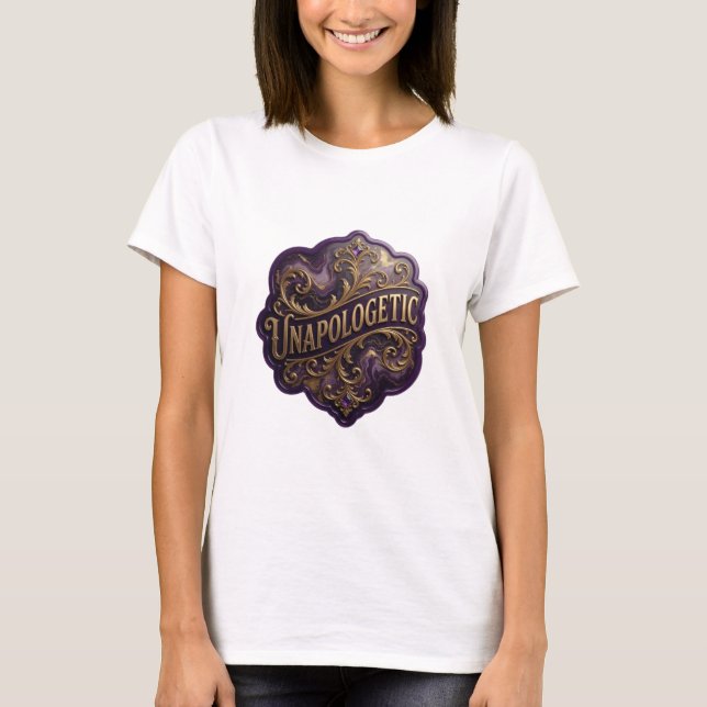Iögonfallande guld UNAPOLOGETIC Statement T-shirt (Framsida)