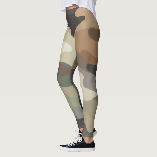 Iögonfallande kamouflageutskriftsstiliga leggings (Vänster)