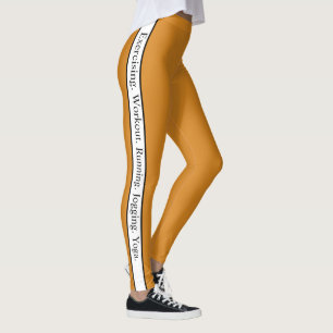 Iögonfallande modern brun bakgrund l Text Leggings