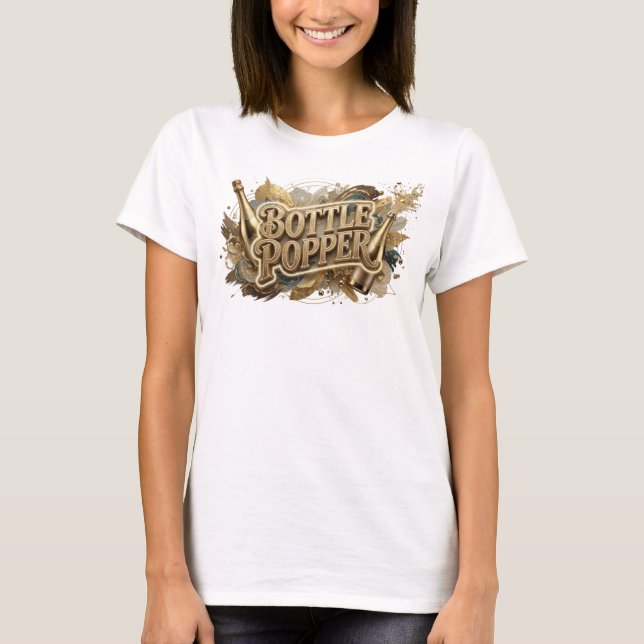 Iögonfallande Orange FLASKPOPPARE Bärbar Konst T Shirt (Framsida)