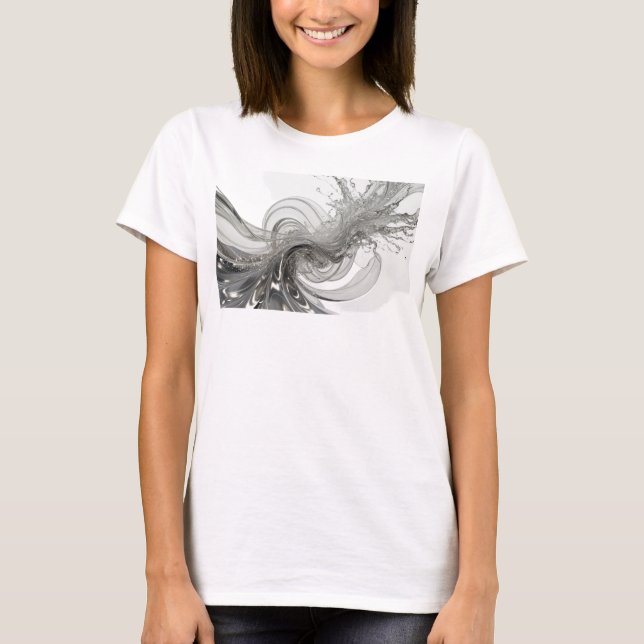 Iögonfallande röd ABSTRAKT KONST Konsttryck T Shirt (Framsida)