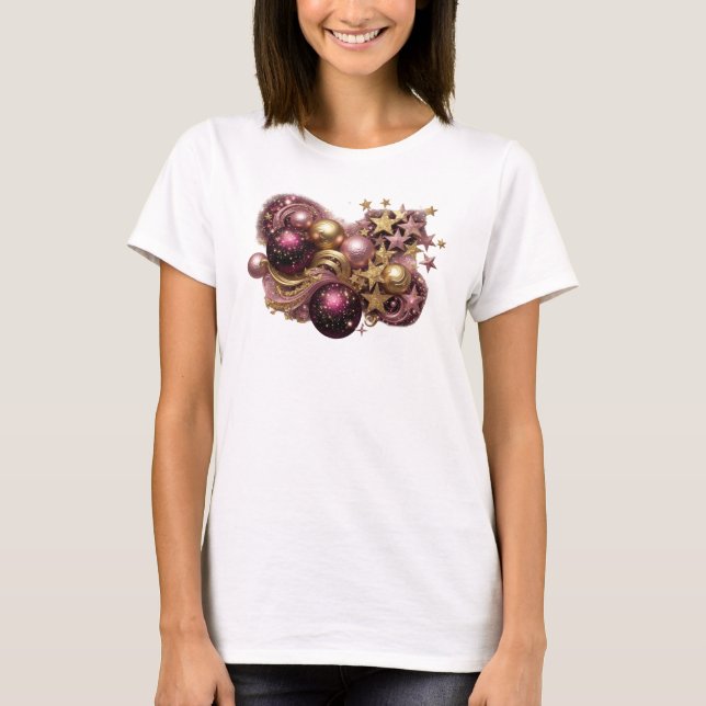 Iögonfallande röd CHRISTMAS MAGIC-tröja T Shirt (Framsida)