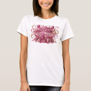 Iögonfallande röd GLAD FÖDELSEDAG 3RD Wearable Art T Shirt